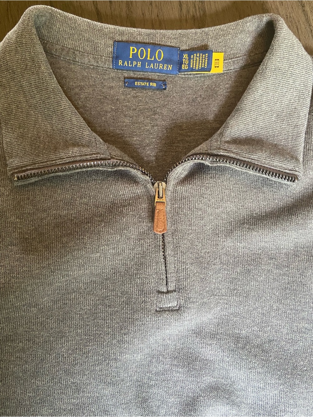 Polo by Ralph Lauren Dark Gray Zip-Neck Pullover Sweater - Picture 3 of 6